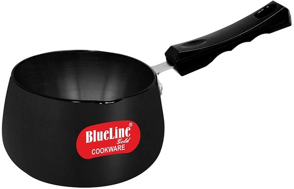 Buy Blue Line Gold Hard Anodized Sauce Pan, Capacity 1.5 Liter, Induction Stove Compatible, Black, ISP15 on EMI