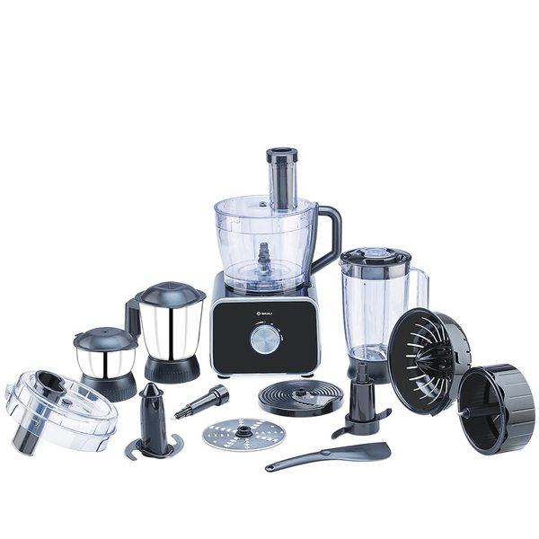 Buy Bajaj FX-1000 DLX 1000 Watts Food Processor and Mixer Grinder with 9 attachments (Black) on EMI