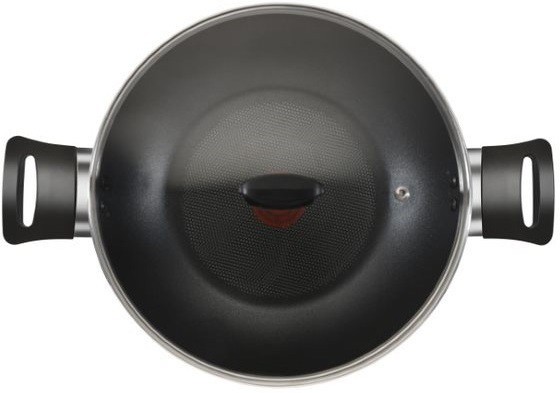 Buy Tefal Day By Day 26Cm Black Non Stick Kadhai With Lid on EMI
