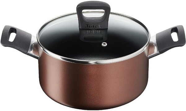 Buy Tefal Super Cook Plus 24Cm Non Stick Brown Stew Pot With Lid on EMI