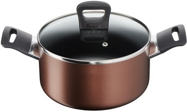 Buy Tefal Super Cook Plus 20Cm Non Stick Brown Stew Pot With Lid on EMI
