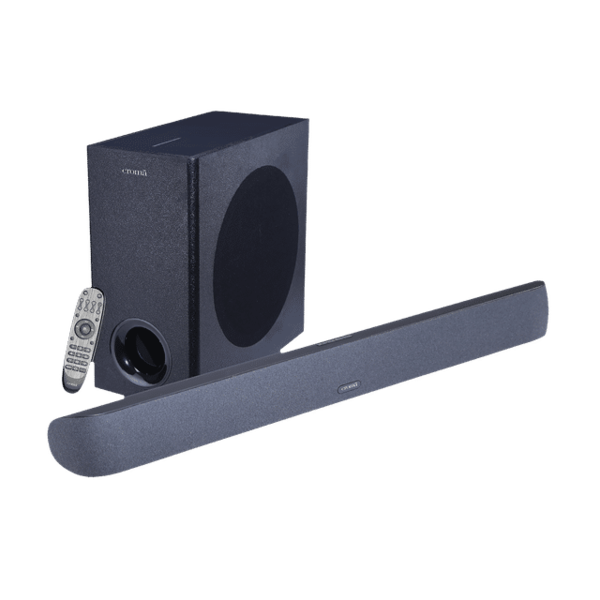 Buy Croma 240 W Bluetooth Soundbar With Remote (Rich Bass, 2.1 Channel, Black) 1 Year Warranty (Black) - A Tata Product on EMI