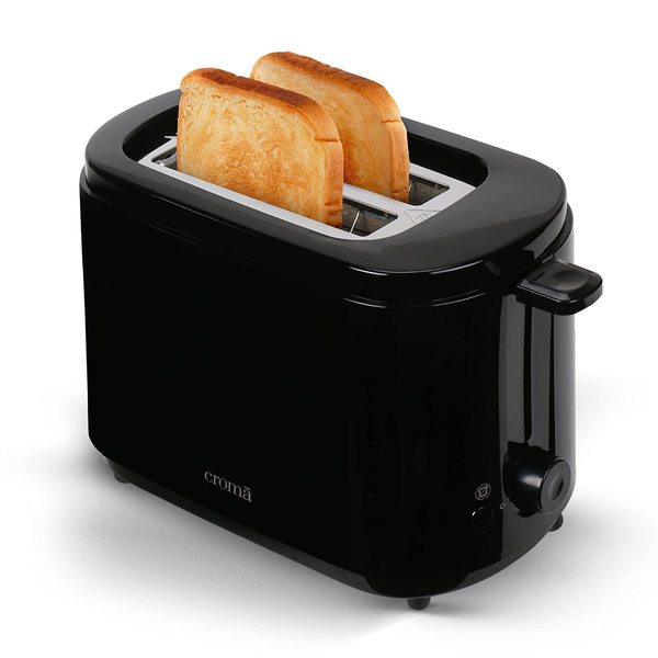 Buy Croma 750 W 2 Slice Pop Up Toaster With Removable Crumb Tray (White) Years Warranty - A Tata Product on EMI