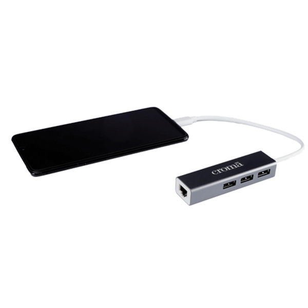 Buy Croma Usb 3.0 Type C To A, Lan Port Hub (Up 100 Mbps Speed, Black) With 1 Year Warranty - A Tata Product on EMI