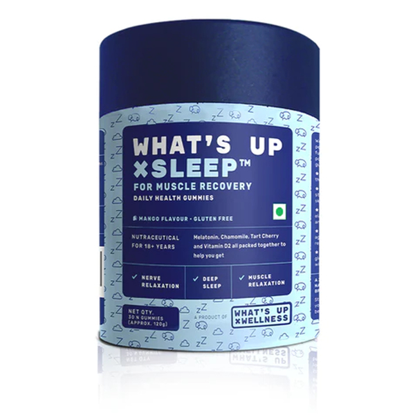 Buy Whats Up Sleep Gummies With Muscle Recovery | 30 Gummies | Formulated with 5 mg Melatonin, Vitamin D2 & Tart Cherry | Helps You Sleep Soundly and Relieve Sore Muscles on EMI