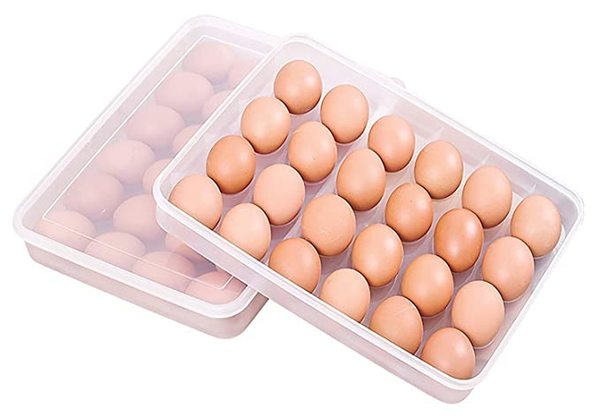 Buy Egg Storage Box with Lid for 24 Eggs, Transparent, Plastic - (Pack of 1) on EMI