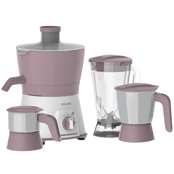 Buy Philips Viva Collection 600 Watts Juicer (Turbo Power Motor, HL7581/00, White/Lilac) on EMI