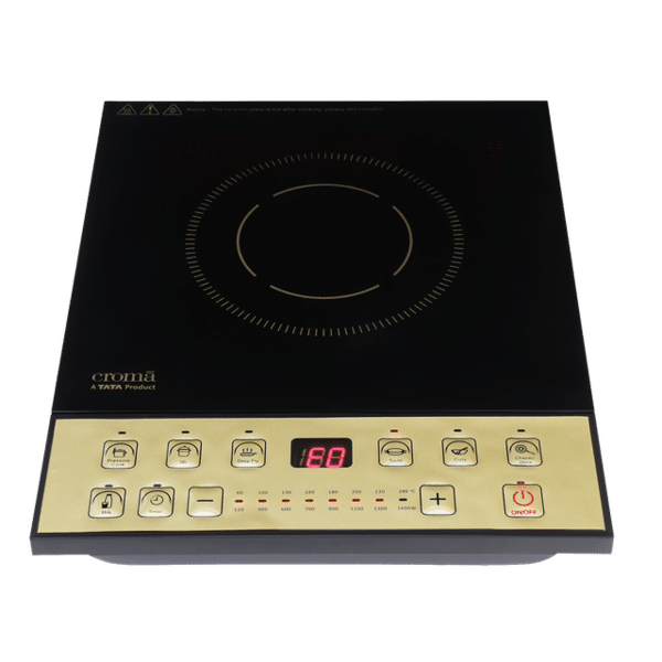 Buy Croma 1600 W Induction Cooktop With 7 Preset Menus 2 Years Warranty (Black) - A Tata Product on EMI