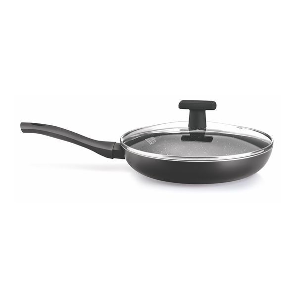 Buy Milton Pro Cook Granito Induction Fry Pan with Lid, 22 cm, Black on EMI