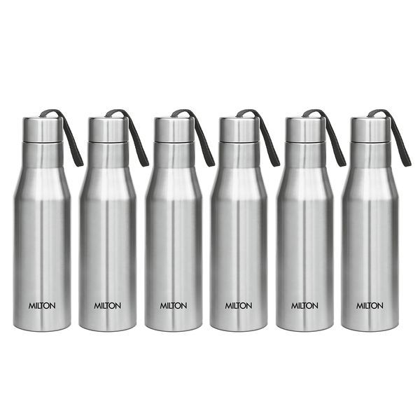 Buy Milton Super 1000 Stainless Steel Water Bottle, Set of 6, 1000 ml Each, Silver | Leak Proof | Office Bottle | Gym Bottle | Home | Kitchen | Hiking | Treking Bottle | Travel Bottle on EMI