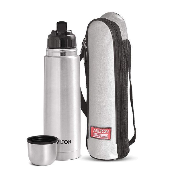 Buy Milton Flip Lid 500 Thermosteel 24 Hours Hot and Cold Water Bottle with Bag, 1 Piece, 500 ml, Silver | Leak Proof | Office Bottle | Gym Bottle | Home | Kitchen | Hiking | Trekking | Travel Bottle on EMI