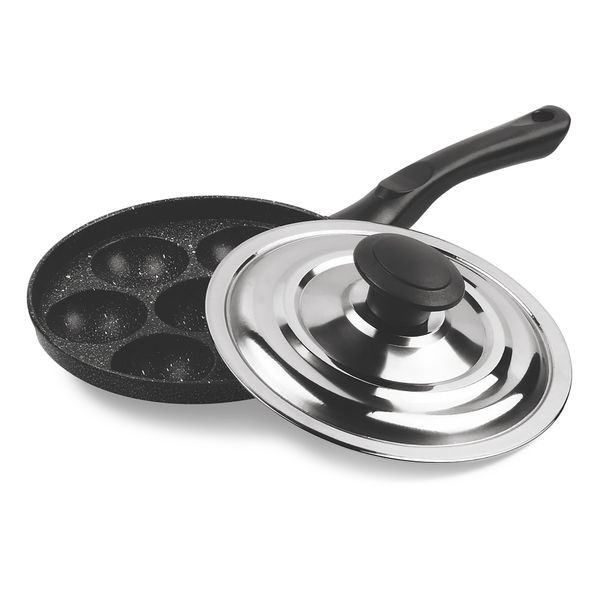 Buy Milton Pro Cook Appam Patra 7 Pit With Stainless Steel Lid, Black on EMI