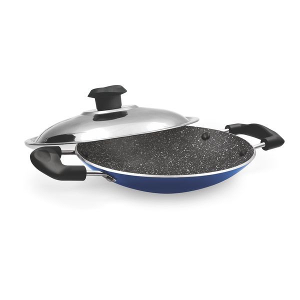 Buy Milton Pro Cook Granito Non Induction Appachetty with Lid, 21 cm, Blue on EMI