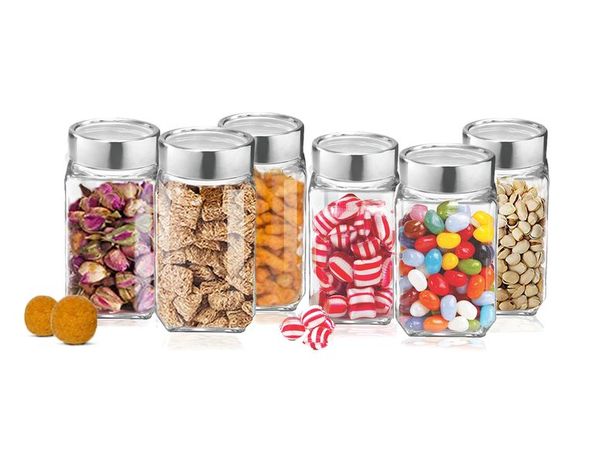 Buy Treo by Milton Cube Storage Jar, 800 ml, Set of 6,Transparent on EMI