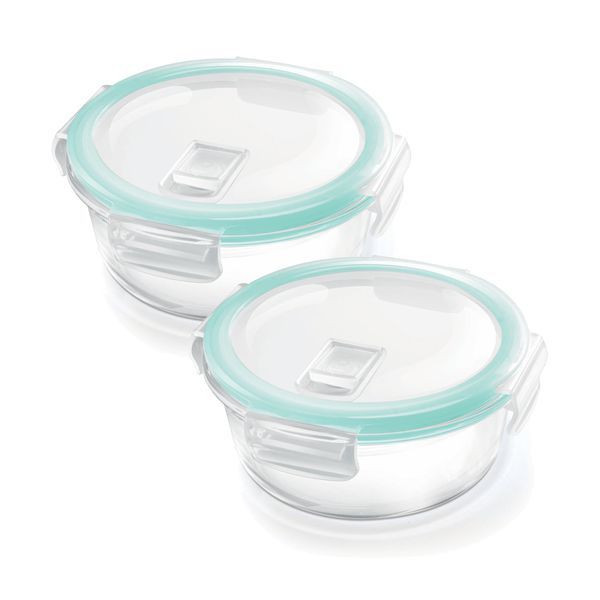 Buy Treo By Milton Hi Borosilicate Clip Fresh Round Container, Set of 2, 400 ml Each, Transparent | Air Tight | Microwave Safe | Oven Safe | Refrigerator Safe | BPA Free | Stackable | Dishwasher Safe on EMI