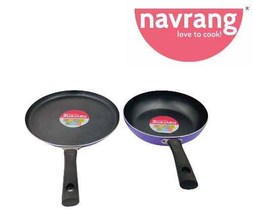 Buy Navrang Nonstick Cookwares Set Dosa Tawa 260+Fry pan 220,Non-Induction,Purple on EMI