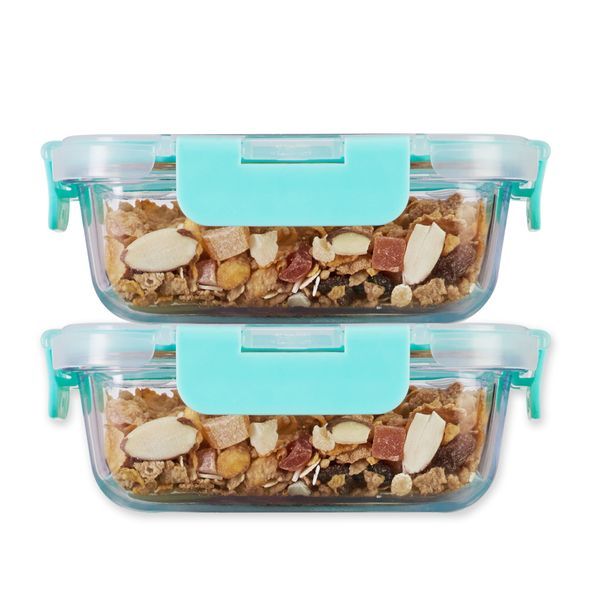 Buy Allo FoodSafe 370ml Rectangle Glass Food Storage Container with Break Free Detachable Lock | 450C Oven Safe Microwave Safe | High Borosilicate | Leak Proof | Set of 2 on EMI