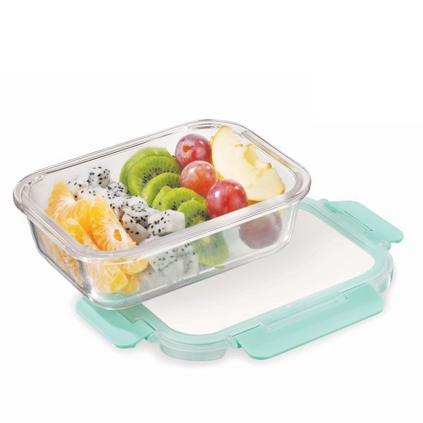 Buy Allo FoodSafe 1040ml Rectangle Glass Food Storage Container with Break Free Detachable Lock | 450C Oven Safe Microwave Safe | High Borosilicate | Leak Proof on EMI