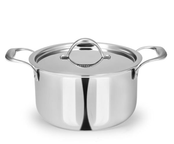 Buy Allo CookSafe 2.3 Litre TriPly Stainless Steel Casserole Saucepot - With Stainless Steel Lid  Induction Friendly - Naturally Non Stick , 18Cm on EMI