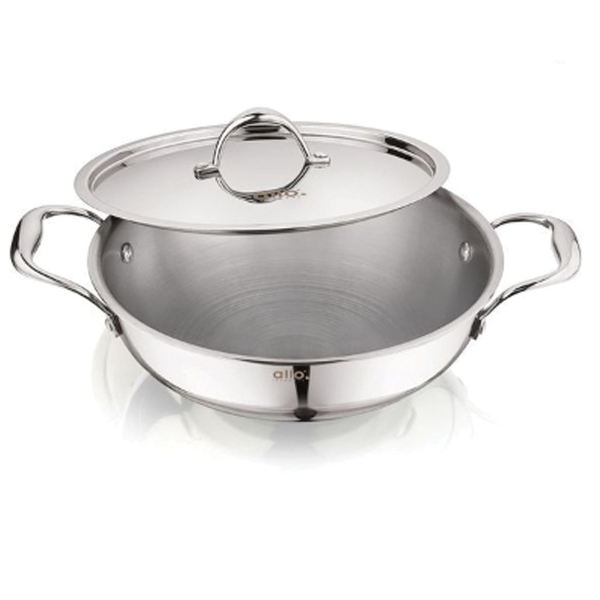 Buy Allo CookSafe 1.2 Litres TriPly Stainless Steel Kadhai | With Stainless Steel Lid | Induction Friendly | Naturally Non Stick , 18Cm on EMI