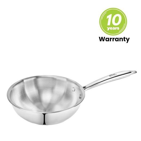 Buy Allo CookSafe 2 Litre TriPly Stainless Steel wok | Induction Friendly | Naturally Non Stick , 22Cm on EMI