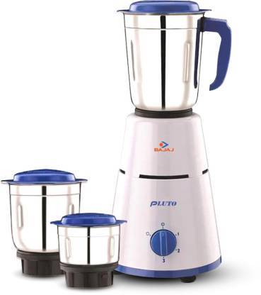 Buy BAJAJ Pluto 3 Jar 500 W Mixer Grinder (3 Jars, White, Blue) on EMI