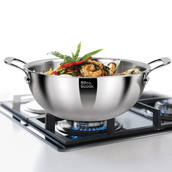 Buy Milton Pro Cook Triply Deep Kadhai with Stainless Steel Lid, 26 cm, 4.5 Litres, Silver | Dishwasher | Induction | Hot Plate | Flame Safe on EMI