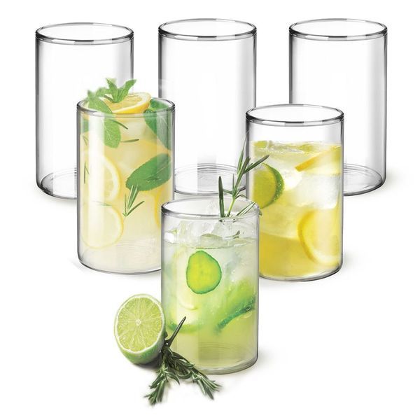 Buy Treo By Milton Borosilicate Vector Glass Tumbler set of 6, 340ml Each, Transparent | Attractive | Microwave & Oven Safe| Light Weight | Glasses for Juices, Cold drinks, Water and Cocktails on EMI