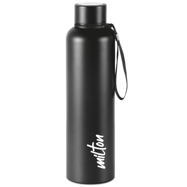 Buy Milton Aura 1000 Thermosteel Bottle, 1.05 Litre, Black | 24 Hours Hot and Cold | Easy to Carry | Rust & Leak Proof | Tea | Coffee | Office| Gym | Home | Kitchen | Hiking | Trekking | Travel Bottle on EMI