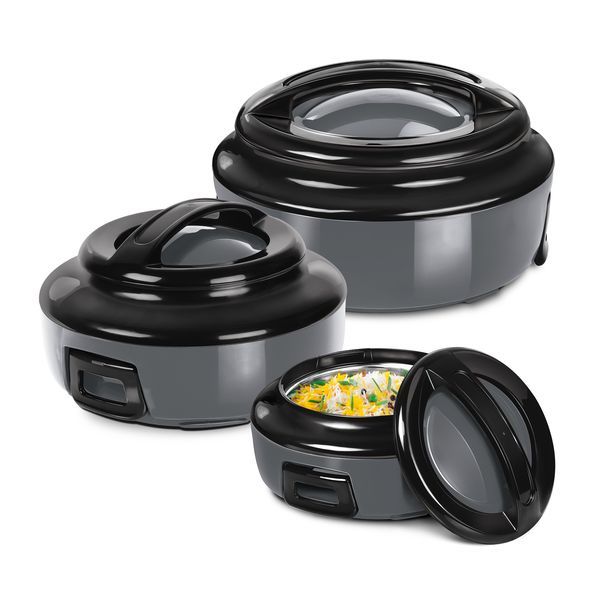 Buy Milton Ernesto Inner Stainless Steel Jr. Casserole Set of 3 (420 ml, 850 ml, 1.43 Litres), Grey | Easy to Carry | Serving | Stackable on EMI