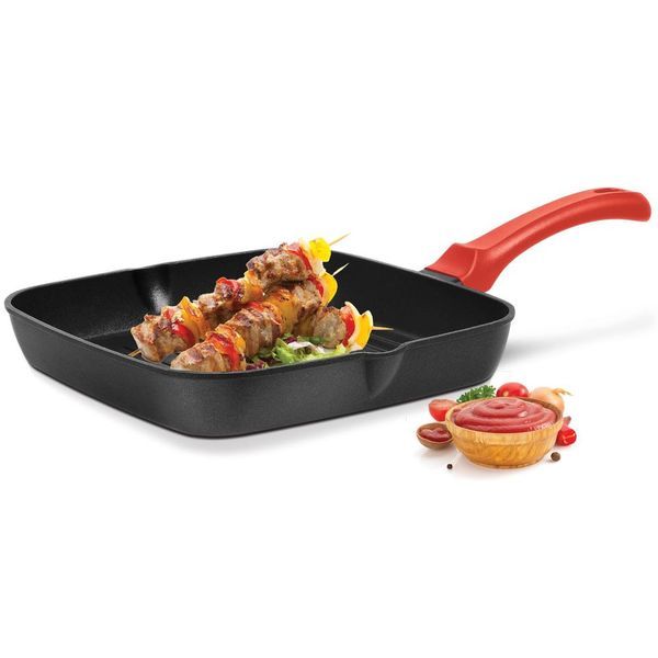 Buy Milton Pro Cook Die Cast Aluminium Grill Pan, 24 cm, Black | Non Stick | Flame & Hot Plate Safe | Food Grade | Dishwasher Safe on EMI