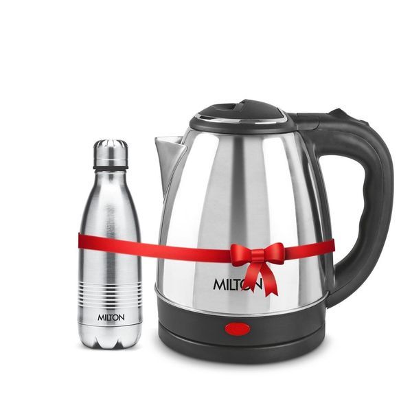 Buy Milton Combo Set Go Electro 1.5 Ltrs Electric Kettle and Duo DLX 350 ml- Silver Thermosteel Hot or Cold Stainless Steel Water Bottle on EMI