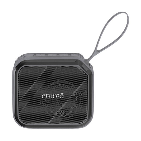 Buy Croma 8W Portable Bluetooth Speaker (Water Resistant, Rich Bass, Stereo Channel, Black ) with 1 Year Warranty-A TATA PRODUCT on EMI