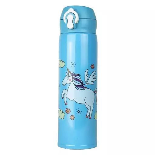 Buy ALQO Unicorn Water Bottle , Stainless Steel Double Wall Vacuum Insulated Water Bottles 500ml, Keep Cold and Hot Drinks Bottle. (Blue Colour) on EMI