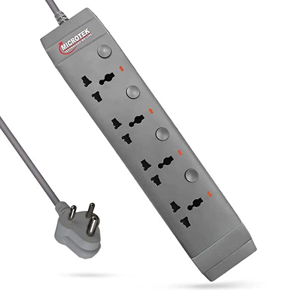 Buy Microtek Grey Edition Spike Guard, 4 Socket with Four Switch (2 Meter) on EMI