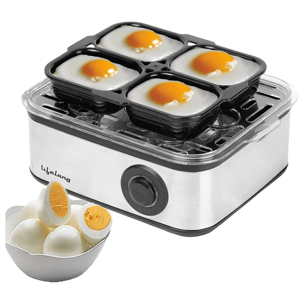 Buy Lifelong 1.2 Litres Electric Egg Boiler (Boiler Cum Poacher, LLEB02, Red) on EMI
