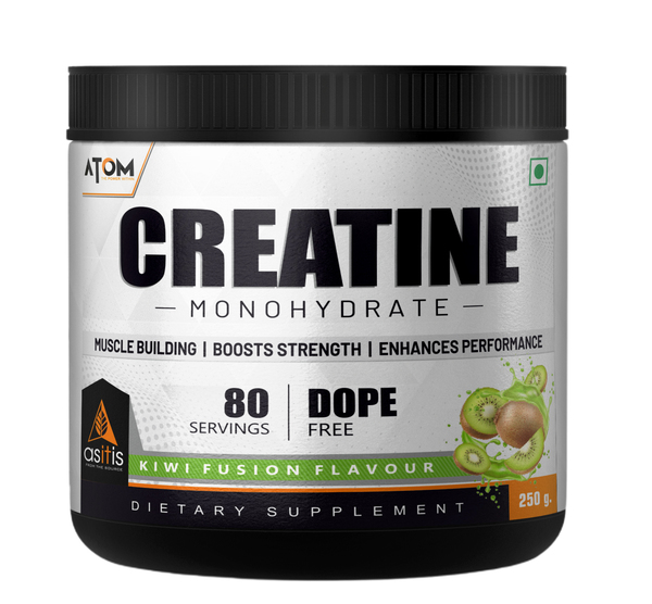 Buy AS-IT-IS ATOM Creatine Monohydrate 250g - 80 Servings | Dope Free | Enhances Performance | Promotes Muscle Gains | Kiwi fusion Flavour on EMI