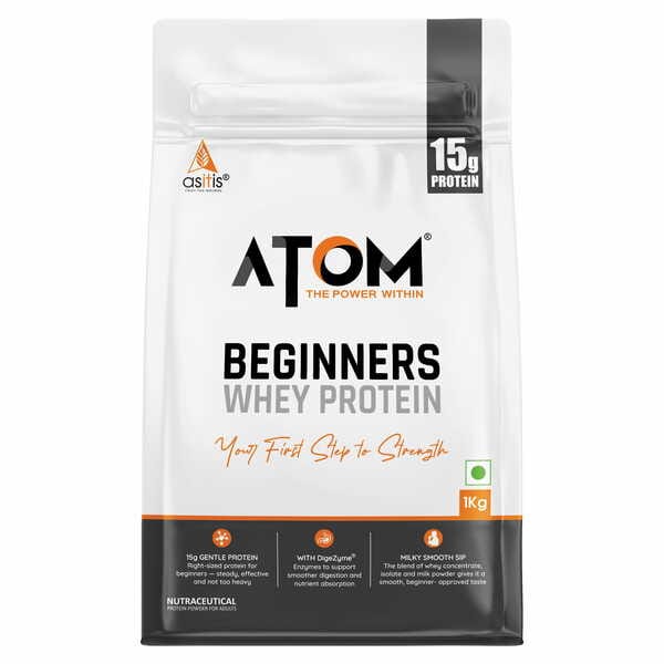 Buy AS-IT-IS ATOM Beginners Whey Protein 1kg | Accelerates Muscle-building | Increases Body Strength | Choco Hazel fusion on EMI