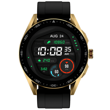 Buy Fire Boltt Invincible Plus Ultimate Luxury Smartwatch Black Gold Silicone (Black Gold) on EMI