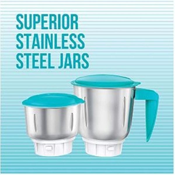 Buy HAVELLS ASPRO PLUS 500 Watt Mixer Grinder with 3 Stainless Steel Jar With Handle (White & Light Blue) 500 Mixer Grinder (3 Jars, White, Blue) on EMI