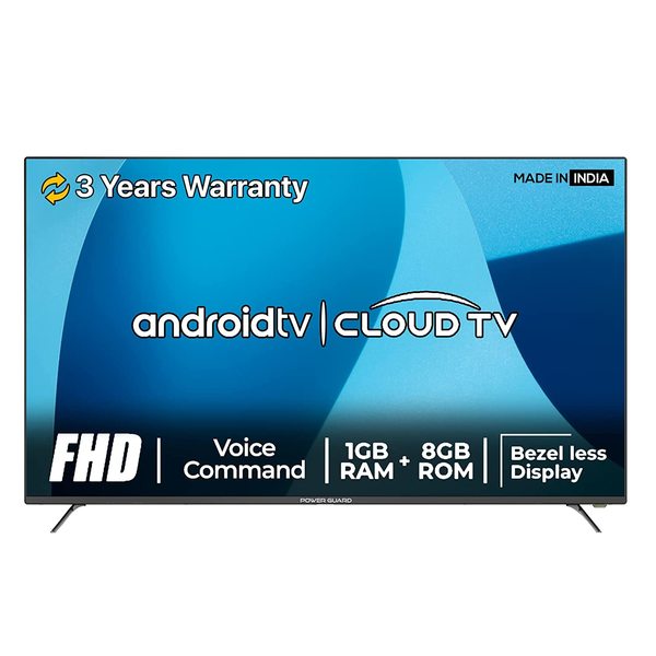 Buy Power Guard 109 cm (43 inches) Frameless Full HD Smart Android LED TV PG43FSVC (Black) on EMI