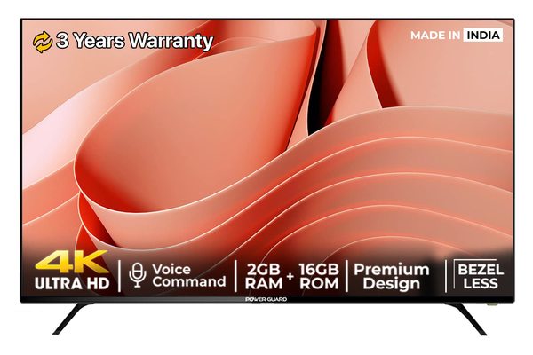 Buy Power Guard 191 cm (75 inches) Frameless 4k Ultra HD Smart Android LED TV PG75F4k (Black) on EMI