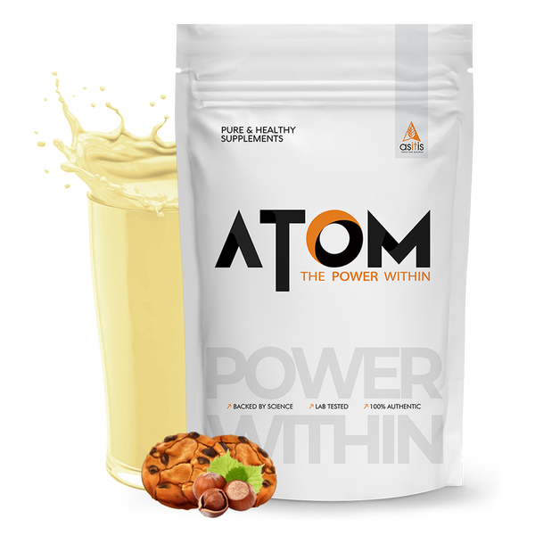 Buy AS-IT-IS ATOM Whey Protein Isolate 2kg - Cookie Hazel Fusion Flavor on EMI