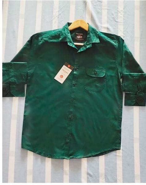 Buy Indicul Olive Fancy Pocket Shirt For Men Casual Shirts (Green) on EMI