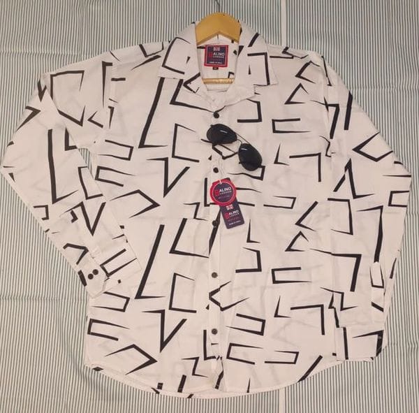 Buy Indicul White Full Printed Shirt For Men Casual Shirts (White) on EMI