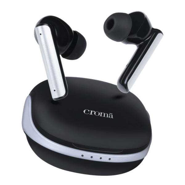 Buy Croma Crset02Epa255101 Tws Earbuds With Active Noise Cancellation Ipx5 Water Resistant Fast Charging Support Black And Grey on EMI