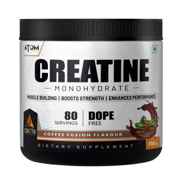 Buy AS-IT-IS ATOM Creatine Monohydrate 250g - Coffee Fusion Flavour on EMI