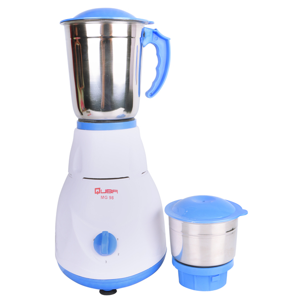 Buy Quba 500 Watt 2 Jar Mixer Grinder (White and Blue) on EMI