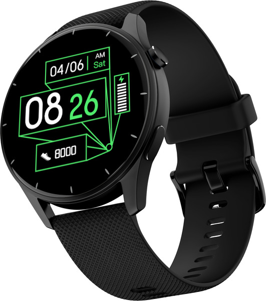 Buy Noise Crew Bluetooth Calling Smartwatch with 1.38" Round display, Metallic finish Smartwatch  (Black Strap, Regular) on EMI