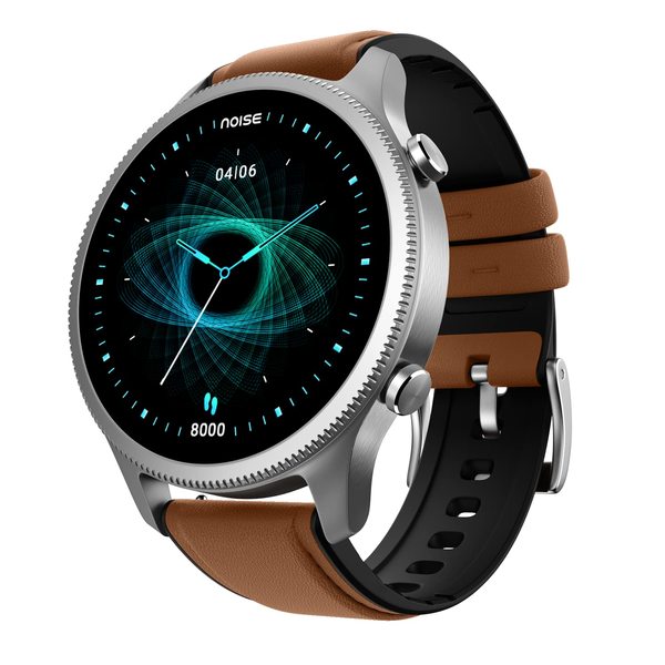 Buy Noise Fit Halo with Leather Strap, Bluetooth Calling Smart Watch, 1.43" AMOLED Display, Premium Metallic Build, Always on Display, Smart Touch Tech, Health Suite - Vintage Brown on EMI